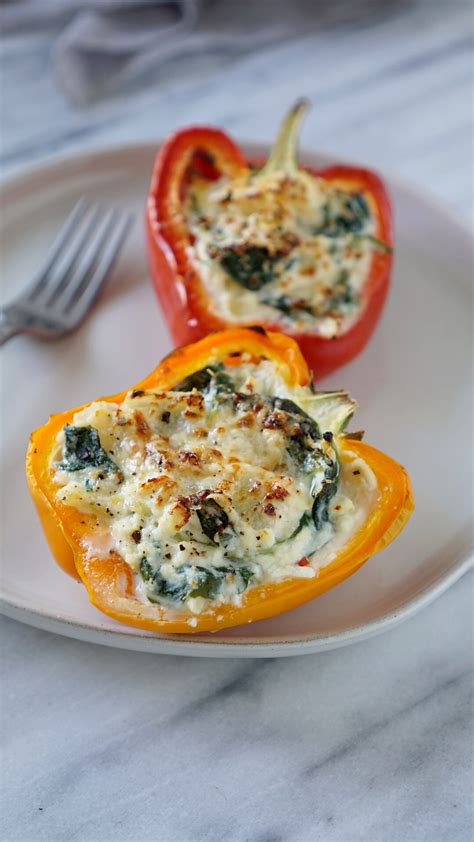 Vegetarian Stuffed Peppers With Spinach And Ricotta