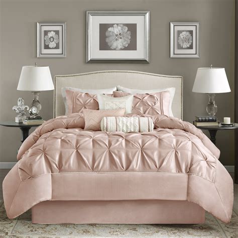 .serene sanctuary, comforter sets from bed bath & beyond are wonderful ways to enhance the look of any guest or master bedroom. Madison Park Vivian Blush Pieced Pleated 7 Pieces ...