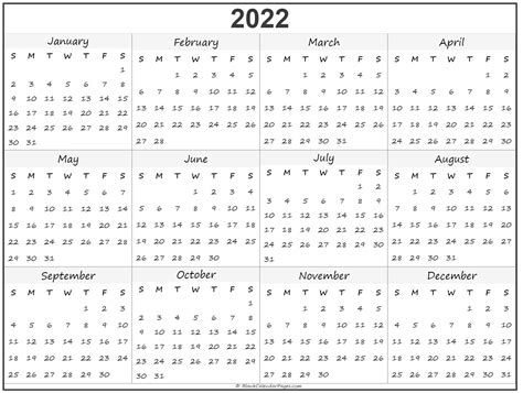 A printable calendar for every month of the year 2021 is available on the site. 2022 year calendar | yearly printable