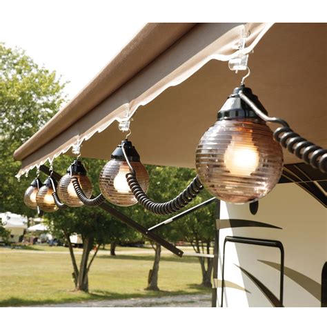 6 Bronze Globe Lights With 30 Cord Camping Camper Awning Lights