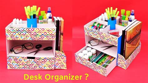 Diy Desk Organizer From Cardboard Box Best Out Of Waste