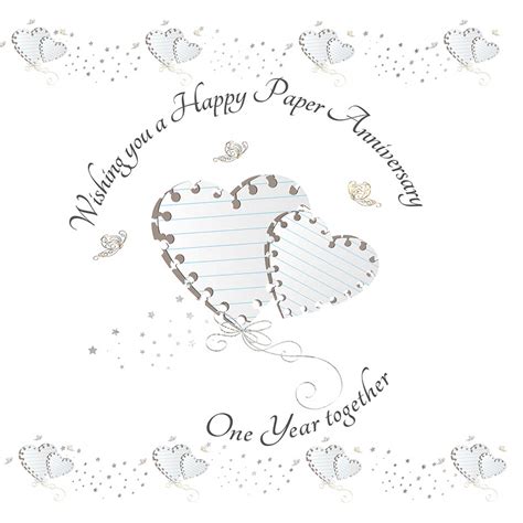 Wishing You A Happy Paper Anniversary Greeting Card 1st Anniversary