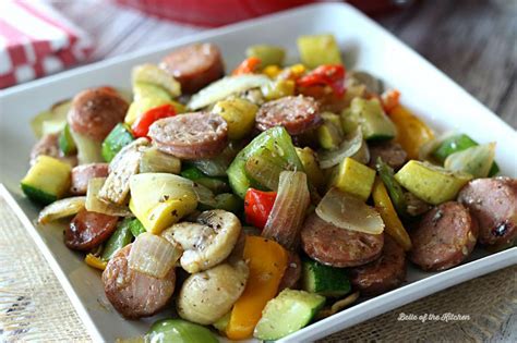 Ground turkey will leave an end result that is slightly more dry than ground chicken, and i'd recommend adding a tablespoon of honey, or a bit more of the spices, if using ground turkey. Chicken and Apple Sausage Vegetable Skillet | Recipe | Chicken apple sausage, Apple sausage ...