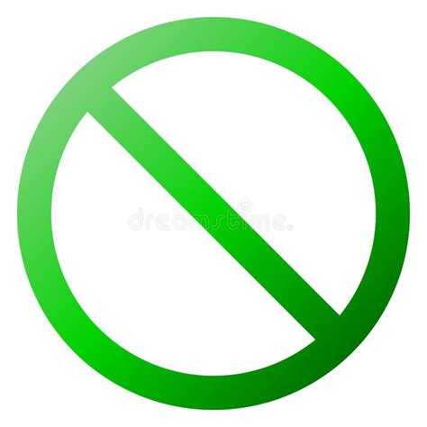No Sign Green Thin Gradient Isolated Vector Stock Vector