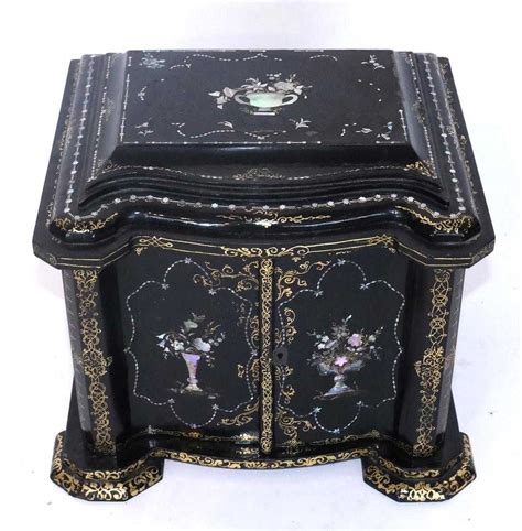 Antique Mother Of Pearl Inlaid Jewelry Box