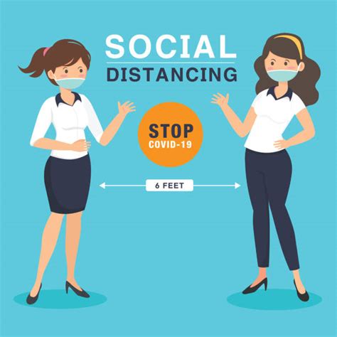 Social Distancing Office Illustrations Royalty Free Vector Graphics