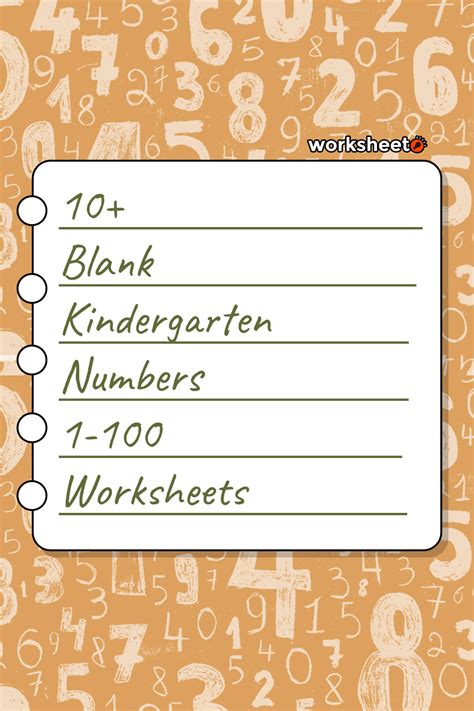 14 Blank Kindergarten Numbers 1 100 Worksheets Free Pdf At