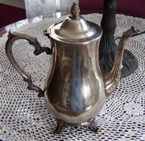 Vintage Teapot Sterling Silver Plated Coffeepot Victorian