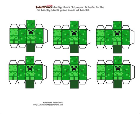 Minecraft 3d Paper Model Send You A 3d Minecraft Paper Cut Out Pack