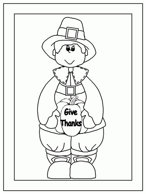 Stylish paper sticker on white background carnival man. Pilgrim Boy Coloring Page - Coloring Home