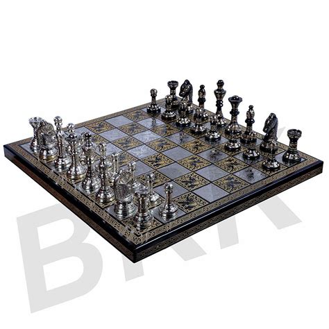 Buy Best Chess Board Game Set with 100% Brass Chess Pieces Chessmen Coin 12X12 