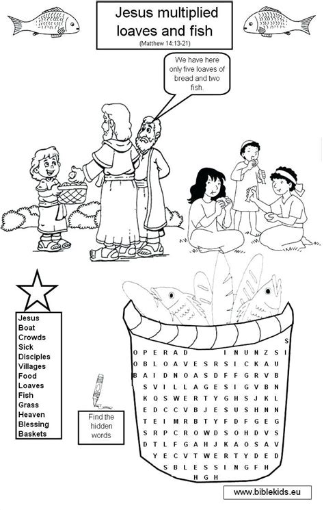 jesus feeds 5000 coloring pages for preschoolers coloring pages