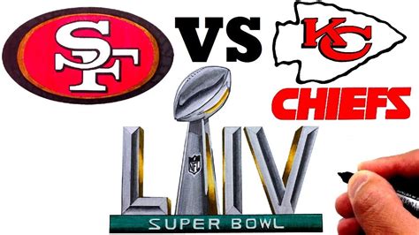 The 49ers had it but they didn't run the football. Drawing the NFL Superbowl 54 LIV, Chiefs & 49ers Logos ...