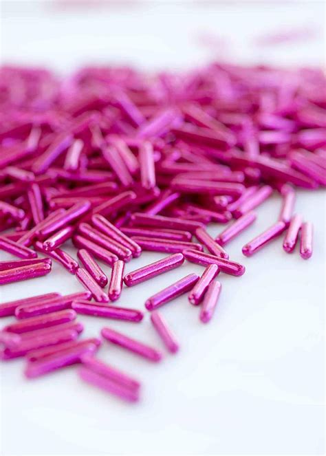 Bright Pink Metallic Rods Bright Pink Glossy Labels Sprinkles