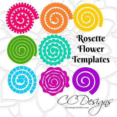 Rolled Rosette Flower Templates Paper Flower Template Free Paper