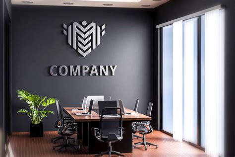 Free Logo Mockup Meeting Room Black Wall Behance