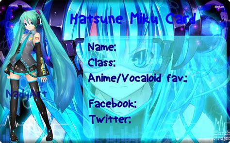 Id Card Anime Dan Vocaloid Nyanyans Blog