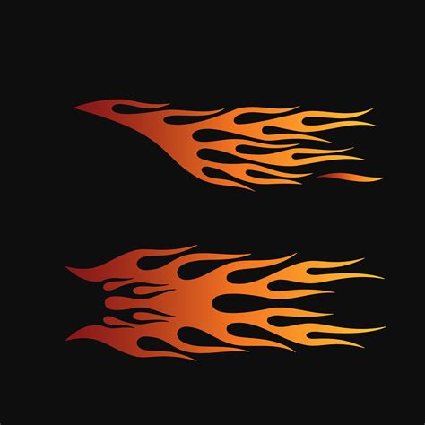 Fire Flames In Tribal Style For Tattoo Vehicle And T Shirt Decoration