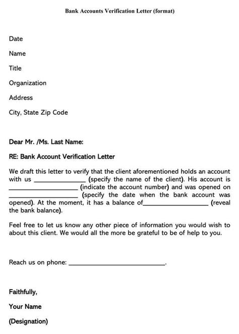 How To Write Bank Verification Letter Samples And Templates