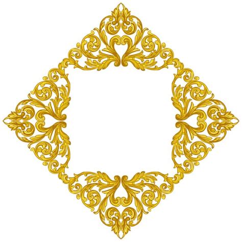Baroque Leaf Frame Swirl Decorative Design Element — Stock Vector