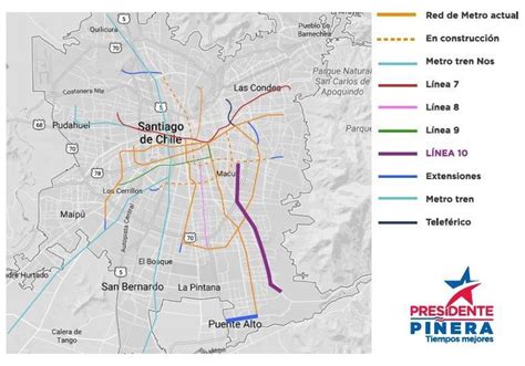 Mapa Metro Santiago Chile 2019