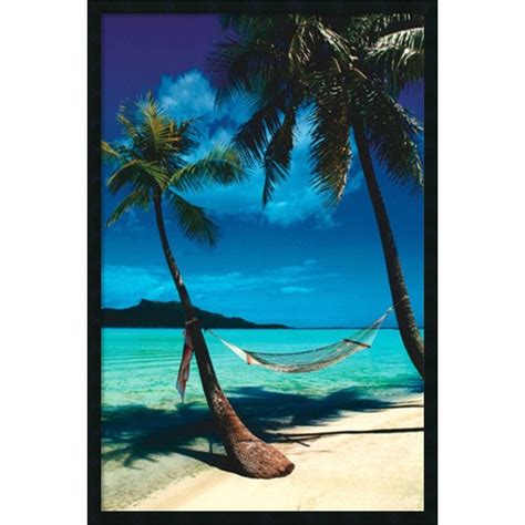 Peaceful Beaches Framed 25 X 37 Inch Art Print With Gel Coated Finish