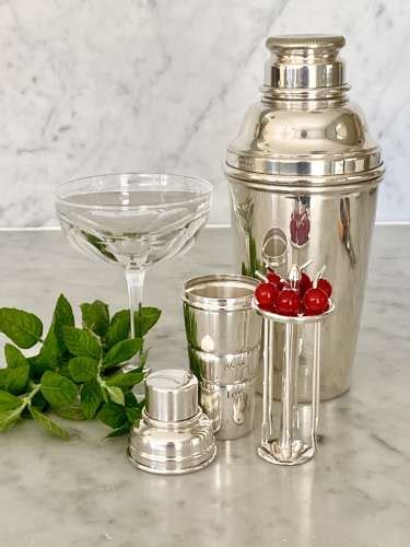 Art Deco Mini Cocktail Shaker Spirit Measure Cocktail Sticks