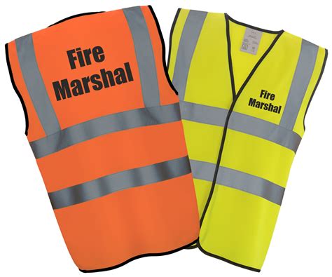 Buy Fire Marshal Hi Vis Hi Viz High Visibility Reflective Safety Vest
