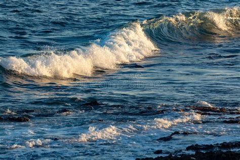 Background With Dark Blue Ocean Water Waves Stock Image Image Of