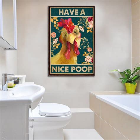 Have A Nice Poop Chicken Restroom Customized Poster Poster Art Design