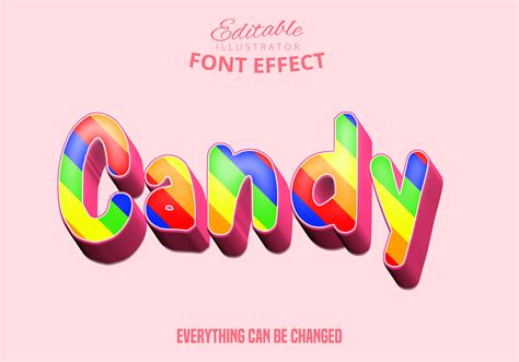 Candy Text Editable Font Effect 699031 Vector Art At Vecteezy