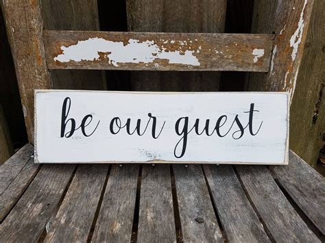 Be Our Guest Sign Rustic Wood Sign Guest Room Sign Welcome Etsy