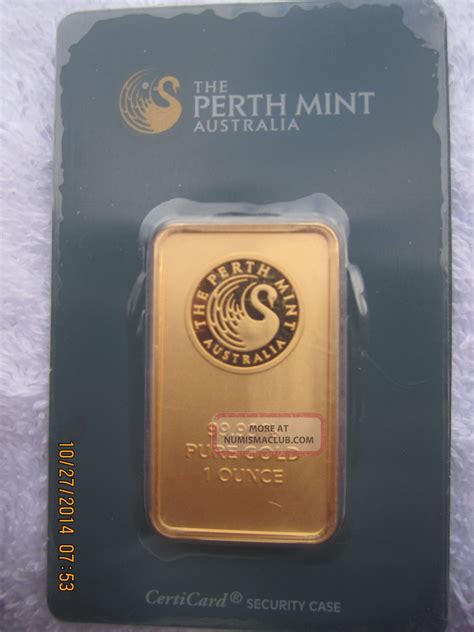 1 Oz Perth Gold Bar 9999 Fine In Assay