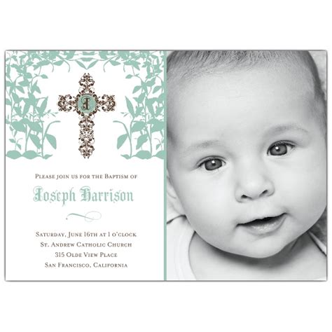 Beautiful invitations anyone can create. Cross Trellis Boy Photo Baptism Invitations | PaperStyle