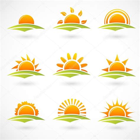 Iconos De Puesta De Sol Vector Gráfico Vectorial © Kyper Imagen 41954163