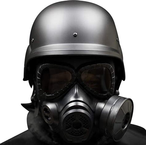 BBYaki M Airsoft Tactical Helmet With Full Face Gas Mask And Headpiece In For War Survival