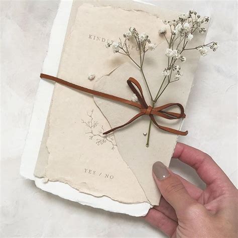 Handmade Paper And Leather What A Charming Aesthetic Wedding
