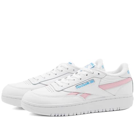 Reebok Club C Double Revenge White Pink Glow And Radiant Aqua End Nz