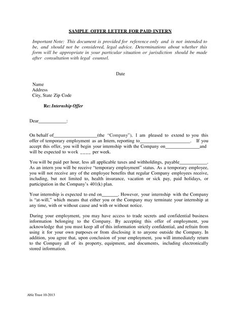 Business Offer Letter Format Templates At