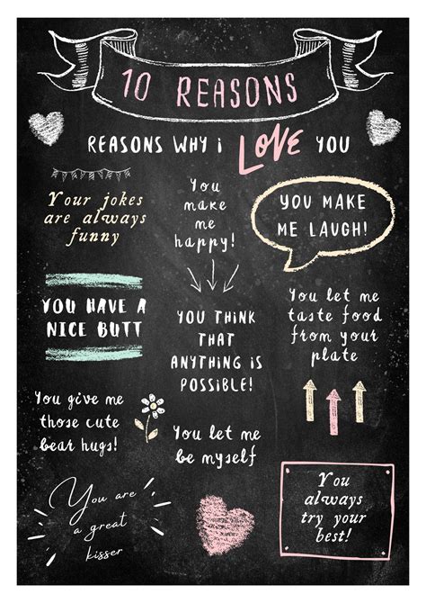 Why I Love You Reasons Why I Love You Personalised Print Etsy Uk