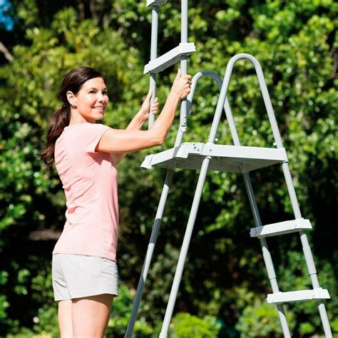 28075 Intex Deluxe Pool Safety Ladder With Removable Steps For Height