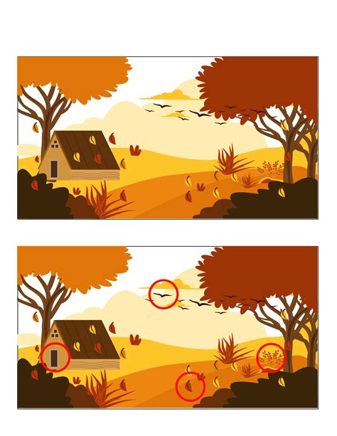 Spot The Difference Visual Perception Fall Worksheet Packet Made By