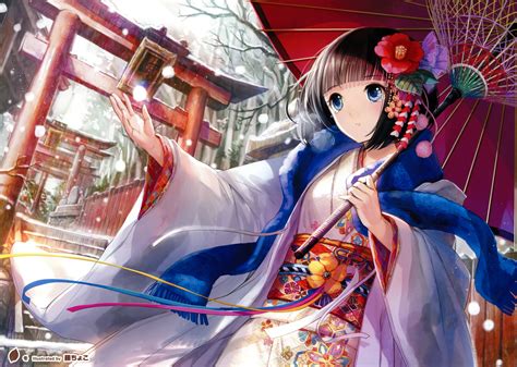 Black Hair Blue Eyes Fuji Choko Japanese Clothes Kimono Original Scan