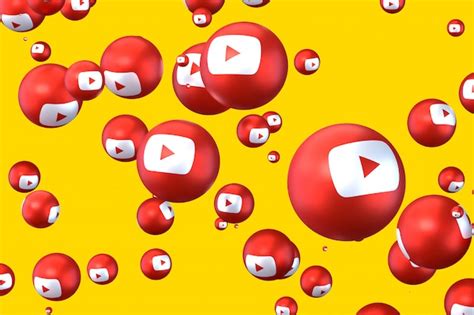 Premium Photo Youtube Reactions Emoji 3d Rendersocial Media Balloon