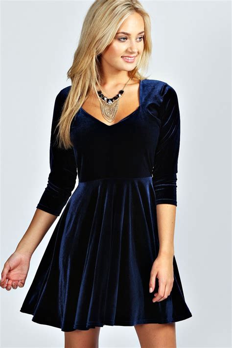 lara velvet sweetheart neck skater dress velvet dress short velvet clothes boho prom dress