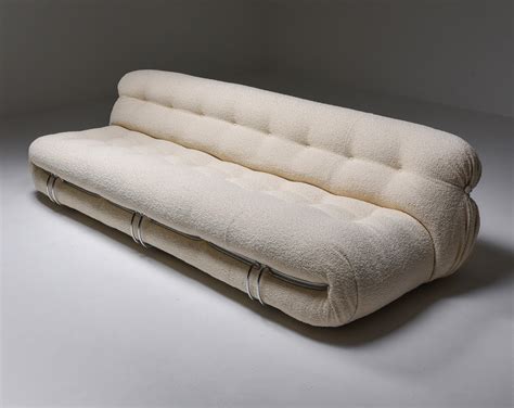 Cassina Soriana Four Seater Sofa By Afra Tobia Scarpa In Boucl S
