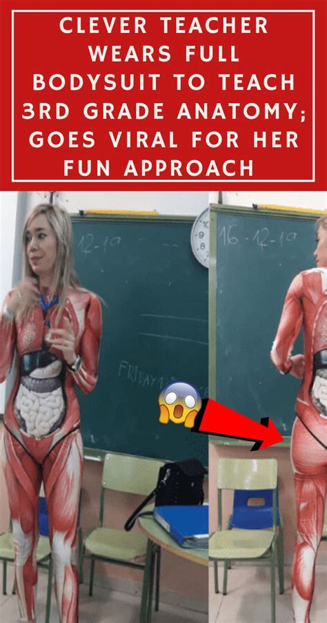 Clever Third Grade Teacher Shows Up In A Full Bodysuit To Teach Anatomy