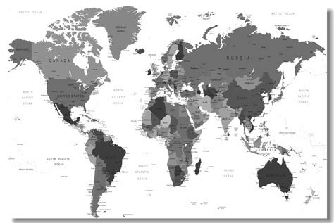 Black And White World Map Wallpaper