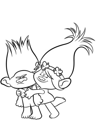 Coloring books coloring pages poppy coloring page blog colors. Branch & Poppy from Trolls coloring page | Free Printable ...