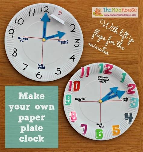 A Thrifty Mum Clock For Kids Paper Plates Math Time